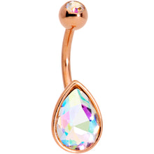 Load image into Gallery viewer, Color Gem Rose Gold Tone Drop Glamour Belly Ring Set of 5
