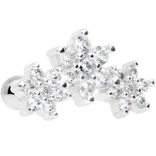 Load image into Gallery viewer, 16G 5/16 Clear CZ Flowers Cartilage Tragus Earring
