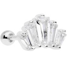 Load image into Gallery viewer, 18G 5/16 Clear CZ Crown Cartilage Tragus Earring
