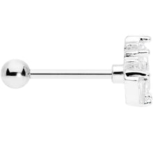 Load image into Gallery viewer, 18G 5/16 Clear CZ Crown Cartilage Tragus Earring
