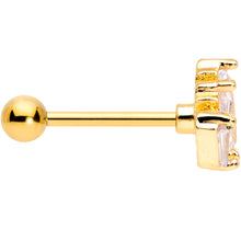 Load image into Gallery viewer, 18G 5/16 Clear CZ Gold Tone Crown Cartilage Tragus Earring
