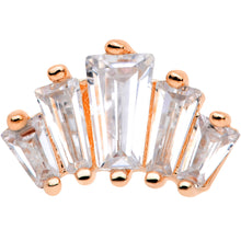 将图片加载到图库查看器，18G 5/16 Clear CZ Rose Gold Tone Crown Cartilage Tragus Earring
