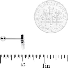 Load image into Gallery viewer, 18G 5/16 Clear CZ Gem Nautical Anchor Cartilage Tragus Earring
