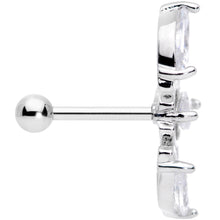 Load image into Gallery viewer, 18G 5/16 Clear CZ Gem Geometric Crest Cartilage Tragus Earring
