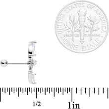 Load image into Gallery viewer, 18G 5/16 Clear CZ Gem Geometric Crest Cartilage Tragus Earring

