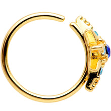Load image into Gallery viewer, 20G 5/16 Blue Gem Gold Tone Star Seamless Circular Ring
