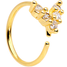 将图片加载到图库查看器，20G 5/16 Clear CZ Gem Gold Tone Arrowhead Seamless Circular Ring
