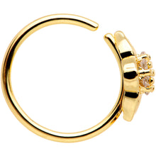 Load image into Gallery viewer, 20G 5/16 Clear CZ Gem Gold Tone Emblem Seamless Circular Ring
