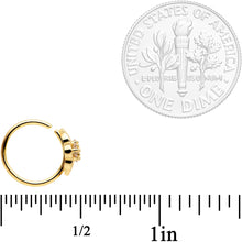 Load image into Gallery viewer, 20G 5/16 Clear CZ Gem Gold Tone Emblem Seamless Circular Ring
