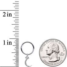 将图片加载到图库查看器，16G 3/8 Clear Gem Sliver of Moon Dangle Hinged Segment Ring
