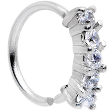 Load image into Gallery viewer, 18G 5/16 Clear CZ Gem Crowning Glory Seamless Circular Ring
