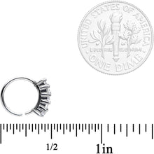 Load image into Gallery viewer, 18G 5/16 Clear CZ Gem Crowning Glory Seamless Circular Ring
