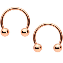 Load image into Gallery viewer, 14G Rose Gold Tone Outer Space UFO Horseshoe Nipple Ring Set of 4
