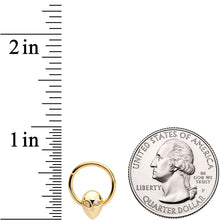 Load image into Gallery viewer, 16G 3/8 Clear Gem Gold Tone Alien Invader Hinged Segment Ring
