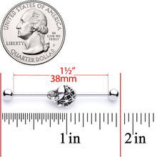 Load image into Gallery viewer, 14G Whimsical Round Elephant Industrial Barbell 38mm

