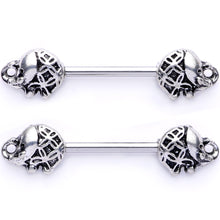 将图片加载到图库查看器，14G 5/8 Whimsical Round Elephant Barbell Nipple Ring Set
