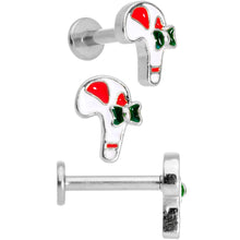 Load image into Gallery viewer, 16G 5/16 Gem Holiday Cartilage Tragus Earring Curation Set of 3
