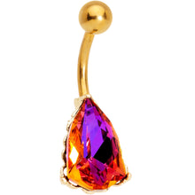 Load image into Gallery viewer, Purple Aurora Gem Gold Tone Capture the Sunset Belly Ring
