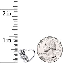 Load image into Gallery viewer, 16G 3/8 Clear CZ Gem Abstract Hearts Right Heart Closure Ring
