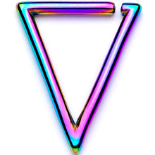 Load image into Gallery viewer, 16G 5/16 Rainbow Geometric Triangle Closure Ring
