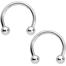Load image into Gallery viewer, 14G 9/16 1/2 Aqua Gem Flower Horseshoe Barbell Nipple Ring Set
