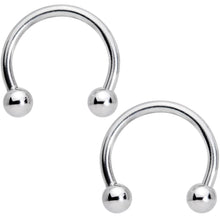 Load image into Gallery viewer, 14G 9/16 1/2 Clear Gem Flower Horseshoe Barbell Nipple Ring Set
