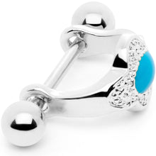 Load image into Gallery viewer, 16G 1/2 Faux Turquoise Flower Cartilage Cuff
