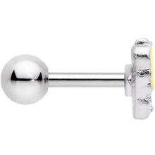 Load image into Gallery viewer, 16G 1/4 Clear Gem Yellow Butterfly Cartilage Tragus Earring
