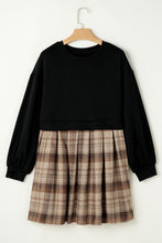 Load image into Gallery viewer, Vintage Plaid Round Neck Long Sleeve Mini Dress Cozy &amp; Stylish Dress Retro Design Dress For Party
