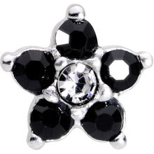 将图片加载到图库查看器，16G 5/16 CZ Gem Black Gem Flower Internally Threaded Labret
