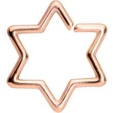 Load image into Gallery viewer, 16G 3/8 Rose Gold Tone Hexagram Star of David Closure Ring
