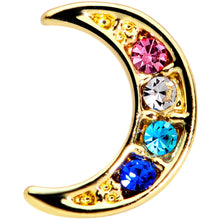 Load image into Gallery viewer, 16G 1/4 Multicolor Gem Gold Tone Moon Cartilage Tragus Earring
