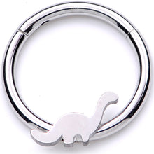 Load image into Gallery viewer, 16G 3/8 Itty Bitty Brontosaurus Dinosaur Hinged Segment Ring
