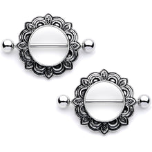Load image into Gallery viewer, 14G 9/16 Art Nouveau Style Nipple Shield Set
