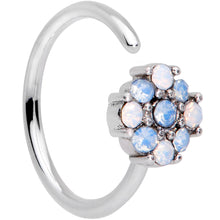 Load image into Gallery viewer, 20G 5/16 Blue White Faux Opal Cross Seamless Circular Ring

