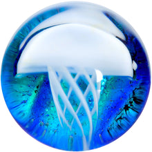 Load image into Gallery viewer, Blue White Glass Nautical Jellyfish Double Flare Plug Set
