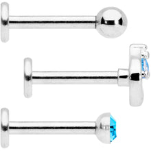 将图片加载到图库查看器，16G 5/16 Aqua Gem Internally Threaded Labret Set

