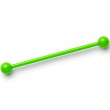 Load image into Gallery viewer, 14G Bright Green Coated Glow in the Dark Industrial Barbell 38mm
