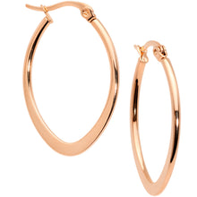 Load image into Gallery viewer, 30mm Rose Gold Tone PVD Stainless Steel Oval Hoop Earrings
