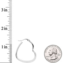 Load image into Gallery viewer, 30mm Stainless Steel Heart Hoop Earrings

