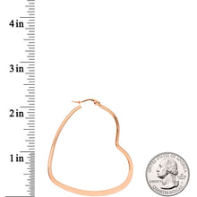 Load image into Gallery viewer, 50mm Rose Gold Tone Heart Shaped Hoop Earrings
