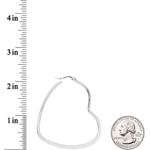 Load image into Gallery viewer, 50mm Stainless Steel Heart Hoop Earrings
