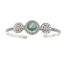 将图片加载到图库查看器，Genuine Abalone Bangle Bracelet Sterling Silver
