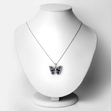 Load image into Gallery viewer, 1.67 Carat Genuine Blue Sapphire and White Zircon .925 Sterling Silver Pendant
