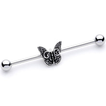 Load image into Gallery viewer, 14G Death Mask Butterfly Industrial Barbell 38mm
