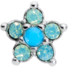 Load image into Gallery viewer, 16G 5/16 Blue Faux Opal Internally Threaded Flower Labret

