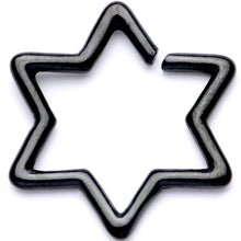 Load image into Gallery viewer, 16G 5/16 Black Hexagram Star of David Closure Ring

