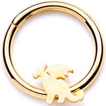 将图片加载到图库查看器，16G 3/8 Gold Tone Fantasy Dragon Hinged Segment Ring
