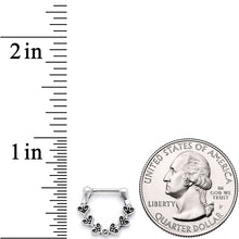 Load image into Gallery viewer, 16G 5/16Clear CZ Ring of Hearts Septum Clicker
