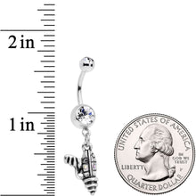 Load image into Gallery viewer, Clear Aurora Gem Mystery Ray Gun Dangle Belly Ring
